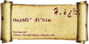 Hajdú Áhim névjegykártya